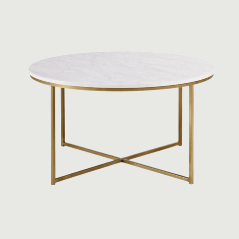 Trystan Gold And White Wood Coffee Table - Party Reflections, Inc. regarding Chic and Sophisticated White Wood Coffee Table Sets with Gold Painted Legs Explained